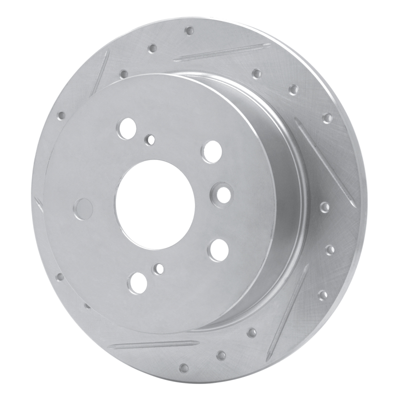 Lexus ES300 Brake Rotor (1) - Rear Left - R1 Concepts - Drilled & Slotted - Silver - `02-`08